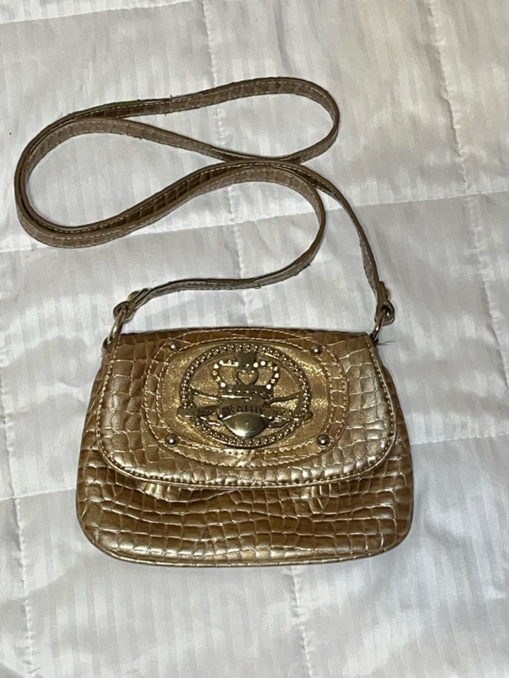 Kathy Van Zeeland Y2k Bag crocodile-embossed faux leather crossbody Purse​